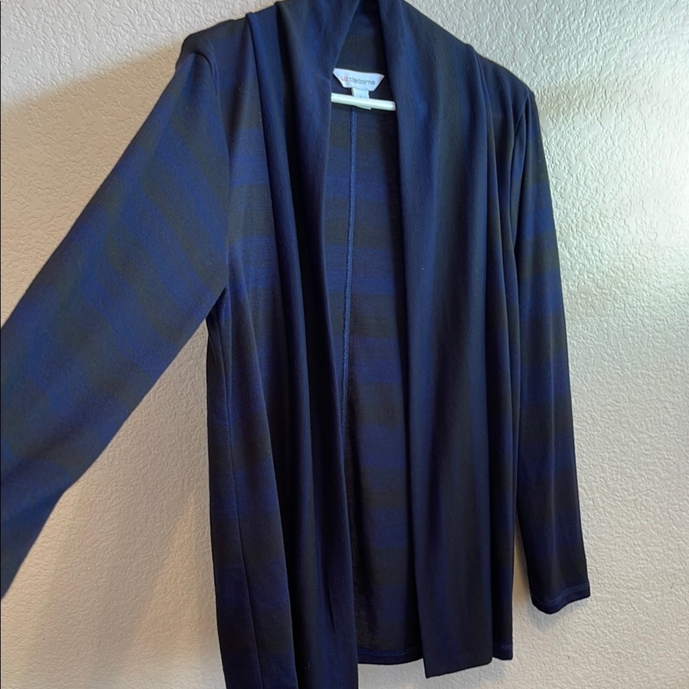 Liz Claiborne Black and Blue Cardigan Sweater - Picture 3 of 5